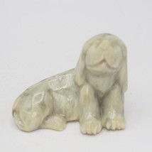 Dog Figurine Light Green Jade Carved - $24.74