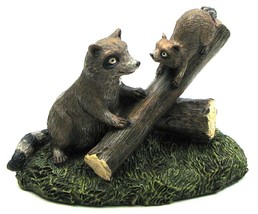 Resin Raccoons on Log - £33.15 GBP