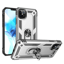 Magnetic 360° Ring Shockproof PC TPU Hybrid Case for iPhone 13 6.1&quot; SILVER - £6.11 GBP
