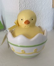 Hallmark ‘Chirping’ Yellow Baby Chick Candy Treat Dish Bowl With Lid 5x6” *Nwt* - £31.20 GBP