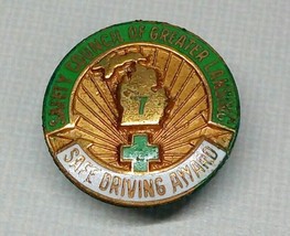1950&#39;s SAFETY COUNCIL of GREATER LANSING SAFE DRIVING AWARD 7 YEARS ENAM... - £28.12 GBP