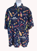 Big Dogs Men&#39;s Short Sleeve Button Down Barbeque Shirt Blue 2XL - $12.46