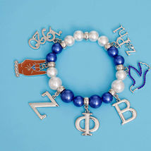 Blue White Pearl Zeta Bracelet - £20.37 GBP
