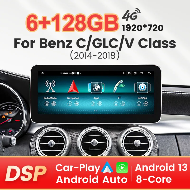 Newest Android Car Stereo For Mercedes Benz C V GLC Class W446 W447 X253 W205 - £338.39 GBP+