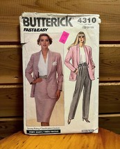 Butterick Vintage Home Sewing Crafts Kit #4310 1989 Jacket Skirt Pants - $19.99
