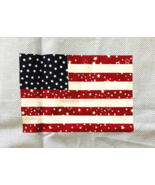 Fabric Strip 8 American Flags Sunham Home Fashions 6&quot; x 4&quot; Cloth Appliqué - £12.45 GBP