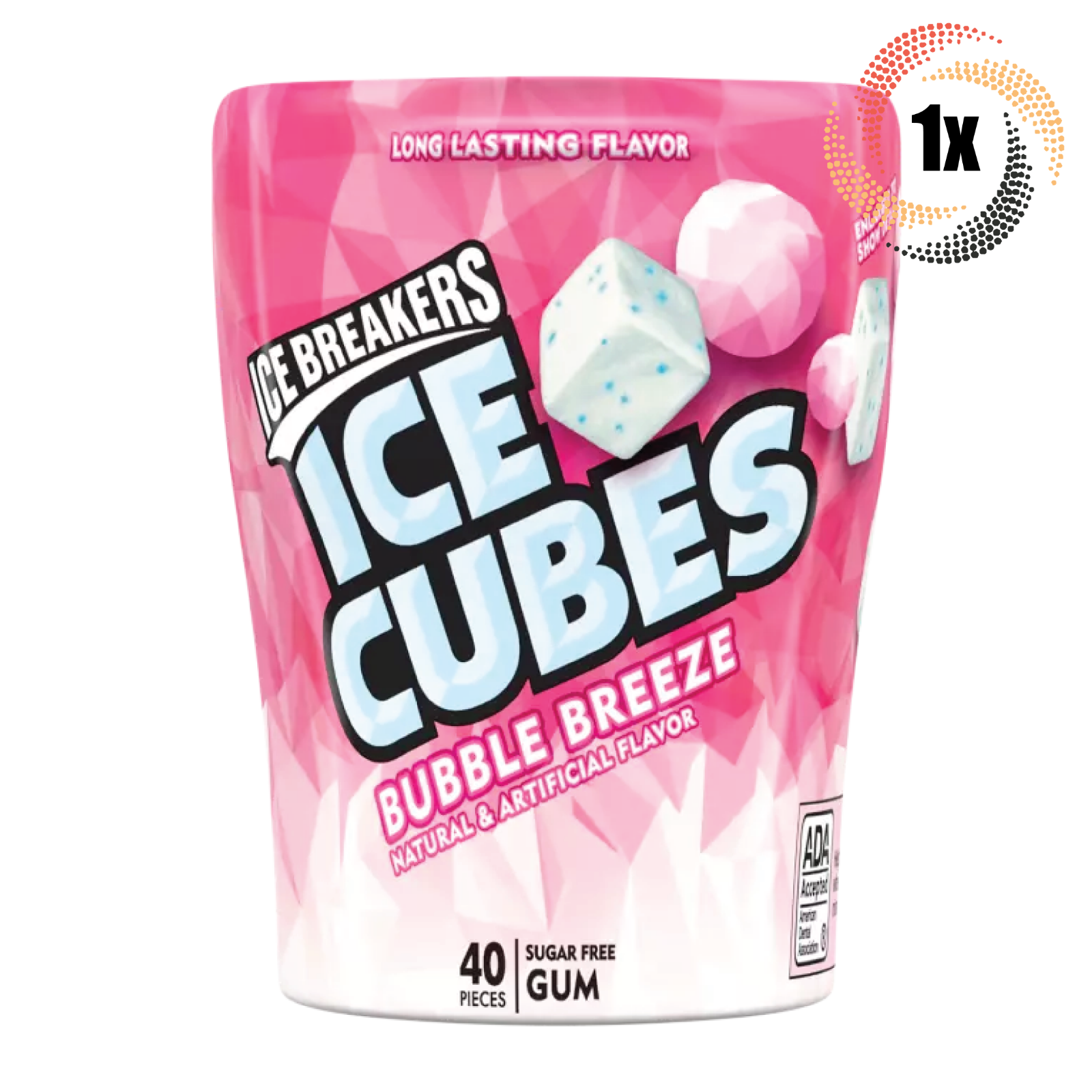 1x Bottle Ice Breakers Bubble Breeze Flavor Ice Cubes | 40 Pieces Per Bo... - $10.96
