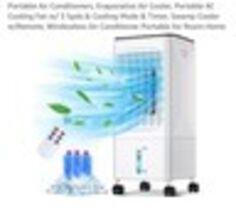 Portable AC Unit - Evaporative Cooler, 1.6 Gal Tank, 3 Speeds,  Silver ￼ - $59.28