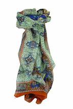 Mulberry Silk Traditional Long Scarf Rei Copper &amp; Blue by Pashmina &amp; Silk - £19.23 GBP