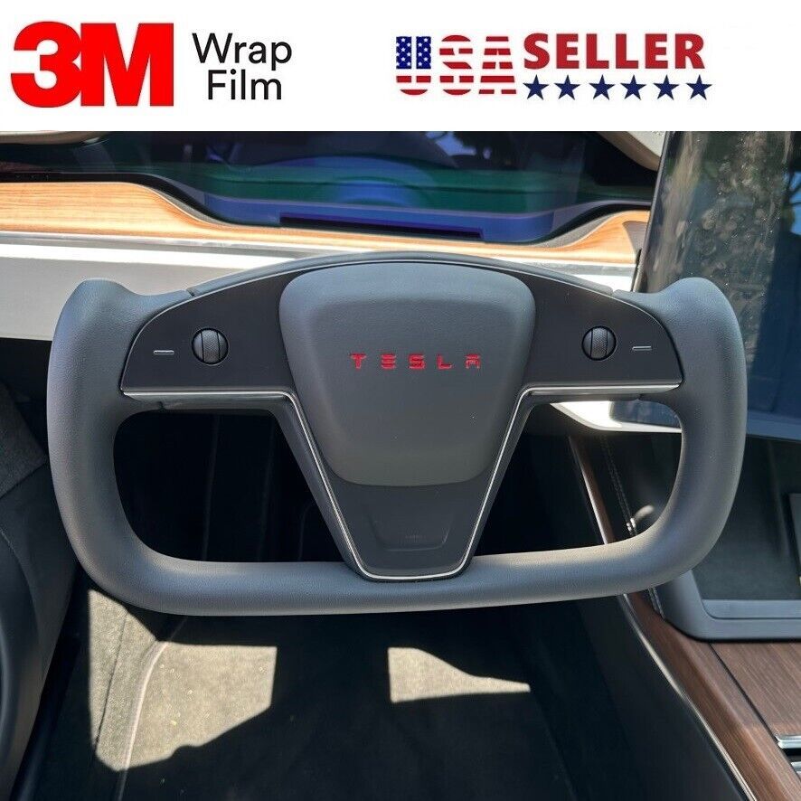 Tesla Yoke Steering Wheel Model S / Model X 3M Decal Sticker Overlay - 2 Sets - $9.99