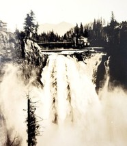 RPPC Snoqualmie Falls Washington 1920s Pacific NW Lodge Waterfall Ellis PCBG6F - £15.62 GBP