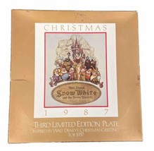 Snow White &amp; the Seven Dwarfs Disney Christmas 1987 Plate Limited Edition - £11.98 GBP