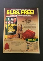 VTG 1983 Purina Dog Chow Dog Food Back-To-School Promo FREE Backpack Ad ... - $19.00