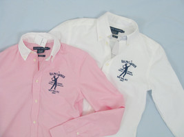 NEW Polo Ralph Lauren Womens Slim Fit Shirt!  4 Colors  Tennis Player Embroidery - £56.08 GBP