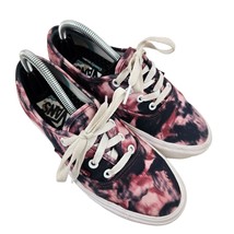 Vans Off The Wall Sneakers Womens Size 6.5 Lace Up Canvas Shoes Pink Tie Dye - £19.78 GBP