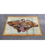 Latch Hook Rug Bicentennial Eagle Flag 36”x60” Wall Tapestry Completed L... - $1,372.48 MXN