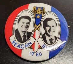 Reagan Bush 1980 - Red, White, Blue Campaign Button - Ronald Reagan - Ge... - £10.83 GBP