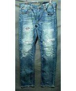 NEW Men&#39;s AE Slim Jeans Faded Destroyed Repair Wash AEO Core Flex Denim ... - £34.99 GBP