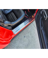 Customize your interior with C3 Corvette Door Sills Textured Black Powdercoat w/ - $179.95
