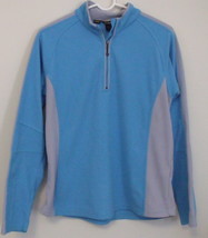 Womens North End Blue Gray Long Sleeve Fleece Quarter Zip Jacket Size Large - £7.03 GBP