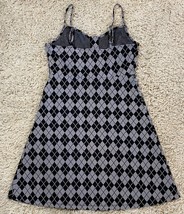 Women&#39;s Sonoma Argyle Mini Dress M Black Gray NWT 960A - £21.29 GBP