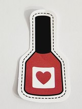 Cute and Simple Nail Polish Bottle with Heart on Front Sticker Decal Gre... - $3.22