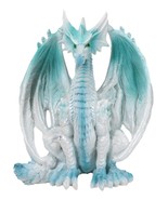 Fantasy Land Of Dragons Crouching Pale White Arctic Snow Winter Dragon F... - $38.11 CAD