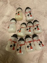 Vintage Lot of 10Vintage Blow Mold Snowman Mini Christmas Light Covers Plastic - £32.12 GBP
