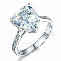 Wedding Bridal Engagement Ring 3.5 Ct Heart Cut Created Diamond 14k Gold Finish - £46.11 GBP