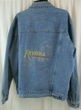 RARE Riviera Las Vegas Hotel Casino Stitched Denim Jean Jacket Sz L Large  - £26.70 GBP