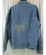 RARE Riviera Las Vegas Hotel Casino Stitched Denim Jean Jacket Sz L Large  - $46.43 CAD