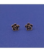 14K Rose Gold Plated Flower Stud Earrings for Women - £9.55 GBP