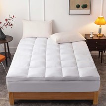 The Queen-Size Mattress Topper Is Made Of Extra-Thick Mattress Pad Cover With A - £41.60 GBP