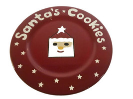 Waechtersbach Plate Santas Cookies Luncheon Snack Red White Stars Xmas 9 1/4&quot; - £14.25 GBP