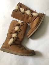 Koolaburra by UGG Women&#39;s Size 6 Chestnut Suede Victoria Mid Boots Bows - $32.29