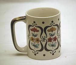 Vintage Style Coffee Cup Hot Chocolate Mug Abstract Floral Scene Unknown... - £7.78 GBP