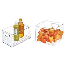 Plastic Fridge And Freezer Organizer Bin With Integrated Handles  10 X 5 X 6, Cl - $50.99