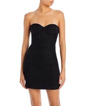 Aqua Women&#39;s Black Tweed Strapless Short Mini Dress M B4HP - £32.43 GBP