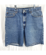 Vintage Levis 550 Relaxed Sz 36 Bermuda Faded Blue Mens Denim Shorts Dis... - £18.61 GBP