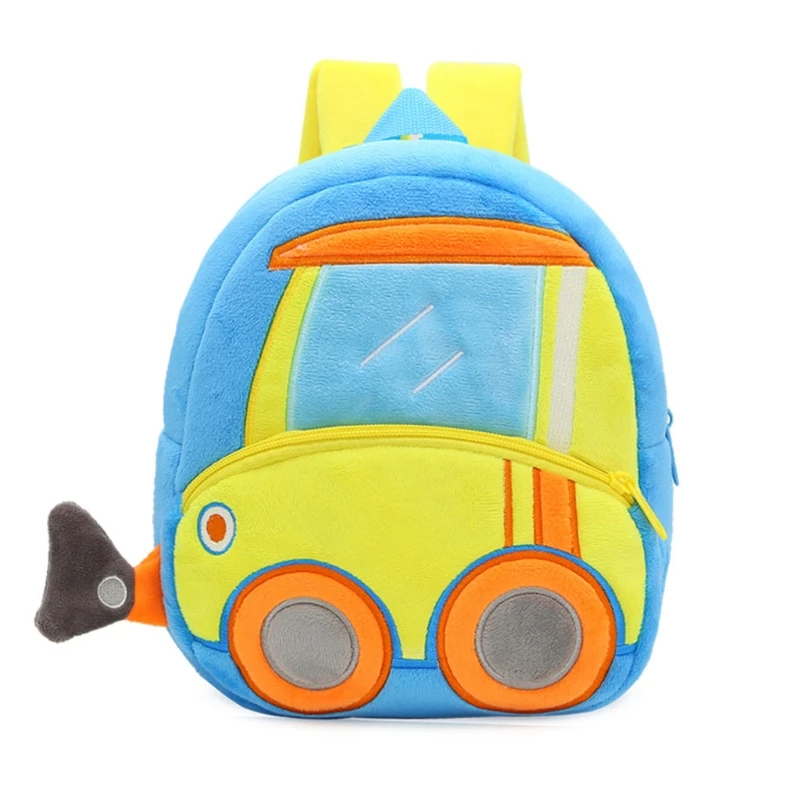  Backpack Cute Preschool Bag Plush  Bookbag Engineering Vehicle Pattern for Litt - $104.85