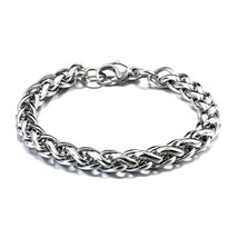 Amorcome Men&#39;s Bracelets Stainless Steel Link Chain Bracelet for Women Fashion A - £10.46 GBP