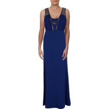 Aidan by Aidan Mattox Womens Lace Evening Gown Color Navy Blue Size 6 - £113.66 GBP