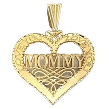 14k Yellow Gold Heart “Mommy” Pendant 1.3g - £136.77 GBP
