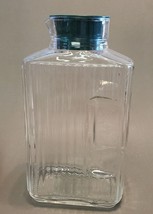 ARC Glass Refrigerator Water Bottle Vtg Green Lid EUC HTF Straight Sides... - $14.85