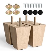 Albo Wood Furniture Legs 2-8 inch, Heavy Duty Sofa Legs, Pack of 4, Natu... - $581.71 MXN+
