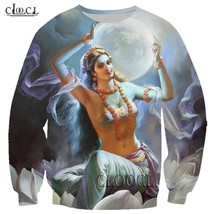 HX 2021 Men Women 3D Print Hip Hop Popular Indian Goddess Fashion Sweatshirt Uni - £83.94 GBP