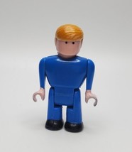 Vintage TYCO Super Blocks Mini Figure Blonde Man Blonde With Blue Clothing - £9.98 GBP