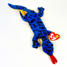 Ty Beanie Babies 1995 Lizzy The Spotted Blue Lizard Plush w/ Errors PVC -Vintage - £19.19 GBP