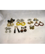 Costume Jewelry 12 prs earrings, pierced, screw on, clip on, wearable, c... - £9.87 GBP