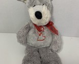 DanDee plush gray floppy puppy dog Schnauzer red embroidered hearts ribb... - $24.74